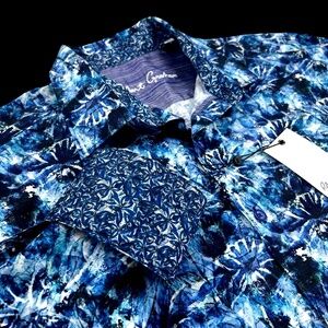 Robert Graham Blue Floral Abstract Vibrant Bold XL Classic Fit Sport Shirt